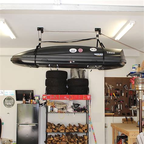 cargo box hoist metal pulley|cargo box storage hoist.